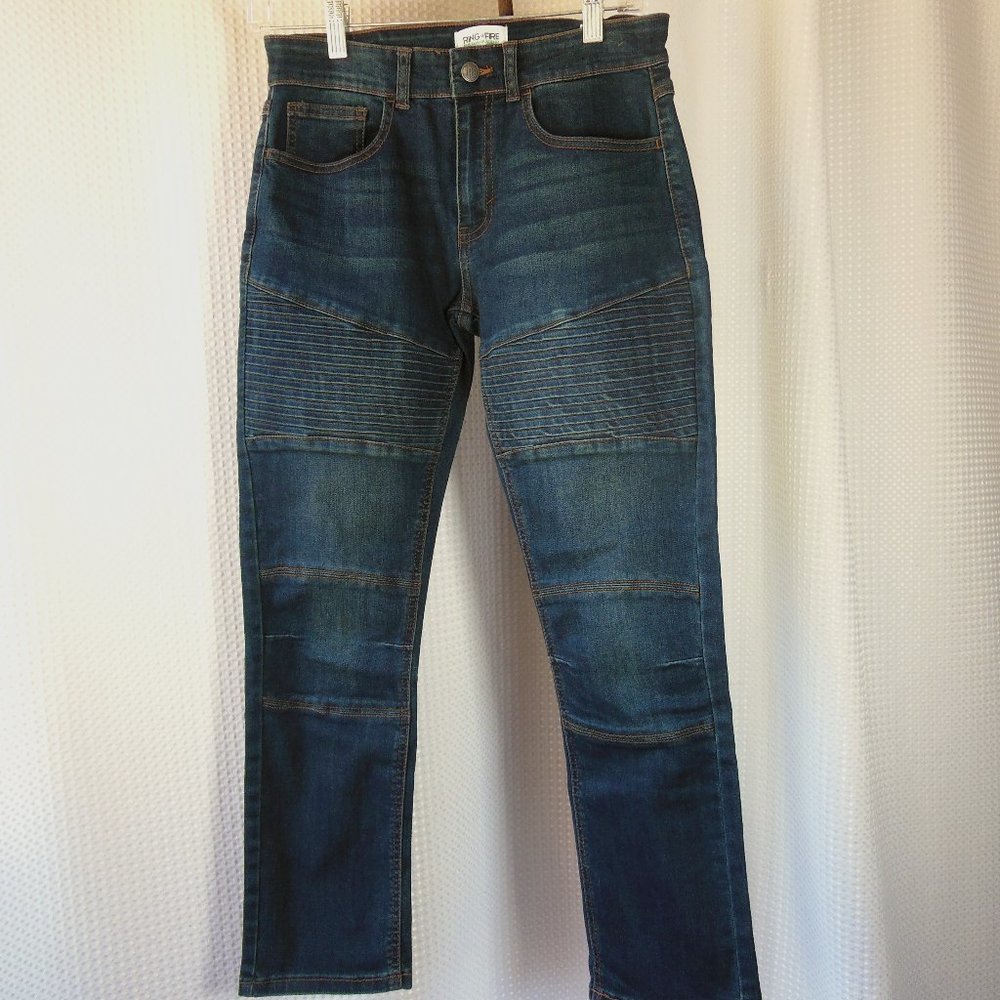 Ring of fire Slim Jeans 28x26.5, Sustainable Denim SZ 14 extra slim, medium wash